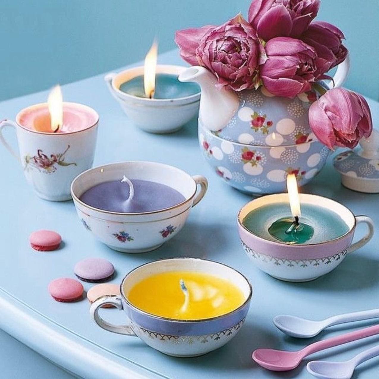 Workshop de Velas em Chávenas Vintage