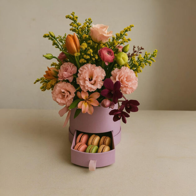 Caixa com Flores & Macarons - Image 2