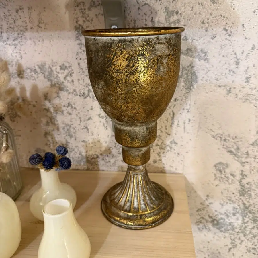 Taça Decorativa Vintage Dourada - Imagem 2
